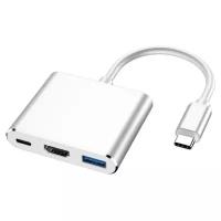 Адаптер-переходник-конвертер MyPads TP-145566 USB Type-C - HDMI/ USB 3.0/ USB Type-C для подключение к ноутбуку телевизору и проектору