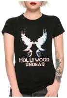 Футболка DS Apparel Лого Hollywood Undead Женская Черная L