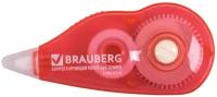Корректирующая лента/корректор/шрих/замазка Brauberg, 5 мм х 6 м, корпус красный, с подкручиванием, блистер, 226809