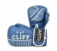 Перчатки боксёрские CLIFF KNOCKOUT, microfiber, 8 унций, синие