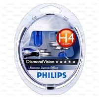 PHILIPS Лампа головного света (CrystalVision) H4 12V 55/60W 4300K Блистер 2 шт. 12342CVSM