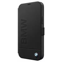 Чехол-книжка CG Mobile BMW Signature Genuine leather Logo imprint Booktype для iPhone 12/12 Pro, цвет Черный (BMFLBKP12MSLLBK)