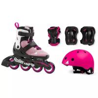 Детские ролики с защитой и шлемом Rollerblade Microblade Cube G - 2021 Pink/White