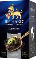 Чай черный Richard Lord Grey с ароматом бергамота и лимона в пакетиках, 25 шт