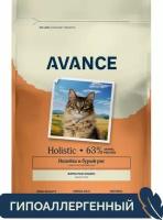 AVANCE Полнорационный сухой корм для взрослых кошек с индейкой и бурым рисом (Adult), 5кг