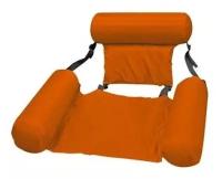 Надувной матрас шезлонг кресло для плавания с ремнями и поддержкой спины Inflatable Floating Bed оранжевый