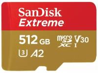 Карта памяти Sandisk microSD 512Gb, Class10 SDSQXA1-512G-GN6MA Extreme (с адаптером)