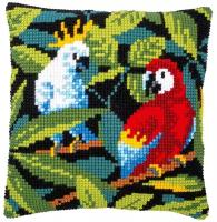 Набор для вышивания подушки Vervaco Тропические птицы 40х40 см