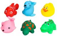Набор резиновых игрушек для игры в ванной «Морские животные», 6 шт., микс