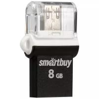 Флеш-накопитель USB 2.0 Smartbuy 8GB OTG POKO series Black (SB8GBPO-K)