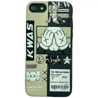 Чехол накладка Luxo Kaws для iPhone 7 / iPhone 8 светится в темноте, софт тач покрытие