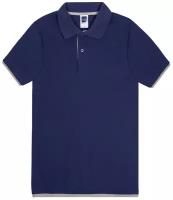 Футболка поло мужская / Blank King / Mens Hit Color Golf Polo Shirt / тёмно-синий с серым / (M)