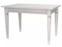 Стол обеденный Васко В 89Н 005572, цвет белый/серебро, материалы бук, мдф, фанера
