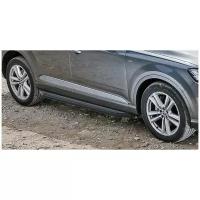 Пороги алюминиевые с площадкой "Premium-Black" (арт. A193ALB.0304.1) AUDI Q7 2015- н. в