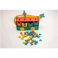 Сортер для малышей "Вертолет", развивающая логическая игра Монтессори бизиборд, деревянная игрушка для детей, головоломка