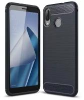 Чехол-накладка Carbon Fibre для Asus ZenFone Max (M1) ZB555KL (темно-синий)