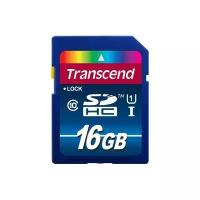 Карта памяти 16Gb - Transcend High-Capacity Ultimate Class 10, UHS Class 1 - Secure Digital TS16GSDU1 (Оригинальная!)