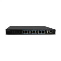 AV-PS124 Управляемый 24 - портовый PoE коммутатор + 4 порта RJ45 10/100/1000 Мбит + 4 Гбит порт SFP