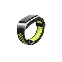 Силиконовый водостойкий сменный ремешок MyPads для фитнес- браслета Huawei TalkBand B3 Active / Elite/ Classic со спортивным дизайном с дырками под вентиляцию и застежкой зеленый