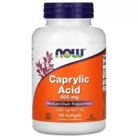 NOW Caprylic Acid_ 600mg 100 Softgels, Каприловая кислота_600 мг. - 100 капсул