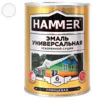 Эмаль универсальная HAMMER, ускоренной сушки, белая, 0,9 кг