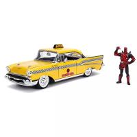 Набор Jada Toys Hollywood Rides Машинка с Фигуркой 2.75" 1:241957 Chevy Bel Air-Hard Top W/Deadpool Figure 30290