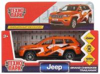 Машина металлическая "jeep grand cherokee спорт" 12см, инерционная, оранжевый. Технопарк
