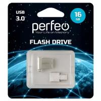 USB флешка Perfeo USB 3.0 16GB M06 Metal Series + TypeC reader