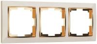 Werkel Snabb WL03-Frame-03-ivory-GD/W0031932 (слоновая кость, золото) Рамка на 3 поста