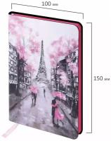 Блокнот малый формат (100х150 мм) А6, BRAUBERG VISTA "Paris", под кожу, гибкий, 80 л, 112090