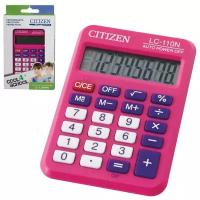 Калькулятор Citizen карманный, 8 разрядов, двойное питание, 87х58 мм, розовыйудалить ПО задаче