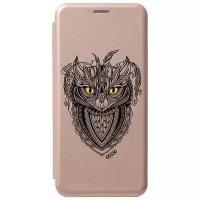 Чехол-книжка Book Art Jack для Samsung Galaxy S21 Ultra с принтом "Grand Owl" золотой