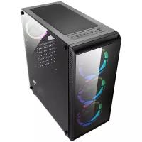 Корпус компьютерный Game BOOST (192-6 ARGB/G192) Black без БП, 4*RGB fan, 1*USB3.0, закалённое стекло