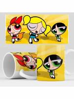 Кружка с принтом детский мультик Суперкрошки, Powerpuff Girls