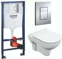 Готовый набор инсталляции Grohe 38772001 + унитаз подвесной Cersanit City S-MZ-CITY с сиденьем