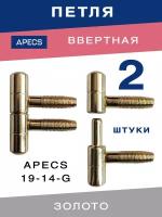 Петля дверная ввертная APECS 19-14 G в комплекте 2 штуки