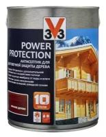 Пропитка декоративная для защиты древесины алкидная V33 POWER PROTECTION 117396, полуглянец, красное дерево, 2,5л