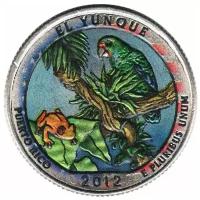 (011s) Монета США 2012 год 25 центов "Эль-Юнке" Вариант №2 Медь-Никель COLOR. Цветная