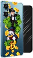 Силиконовый чехол на Xiaomi Redmi Note 12 Turbo/Poco F5 / Сяоми Редми Ноут 12 Турбо/Поко Ф5 "Scrooge McDuck and Monopoly", прозрачный