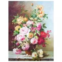 Репродукция на холсте Цветы в вазе (Flowers in a vase) №67 Минаев Сергей 30см. x 40см