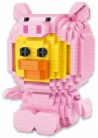 Конструктор LOZ Утенок Салли в костюме розовой свинки 850 деталей NO. 9217 Pink Pig Sally iBlockFun Series