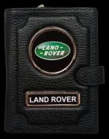 Обложка для автодокументов и паспорта Land Rover (ленд ровер) кожаная флотер 4 в 1