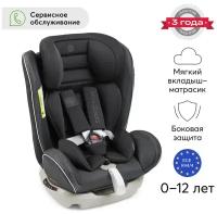 Автокресло детское от 0-12 лет Happy Baby Spector 906а, группа 0/1/2/3, (0-36 кг), true black