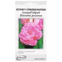 "Бегония F1 клубневая махровая Амери Гибрид Пикоти, розовая, 5 семян"