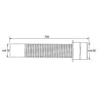 Гибкая труба McALPINE 50 х 32мм 0,65 м MRF-1