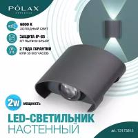 Светильник настенный уличный Polax 2w серый/ Бра уличный/ Светильник светодиодный для дома/ LED светильник настенный/ Светильник для интерьера