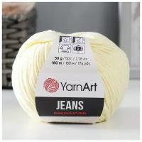Пряжа YarnArt "Jeans" 55% хлопок, 45% акрил 160 м, 1 шт, 50 г, 86 лимон (9343841)