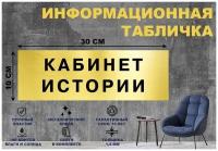 Табличка "кабинет истории" на стену и дверь 300*100 мм с двусторонним скотчем