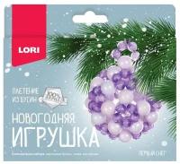 Набор для творчества LORI Новогодняя игрушка. Плетение из бусин Первый снег Пз/Бус-027