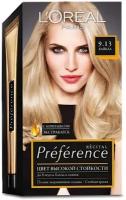 Loreal Paris Стойкая краска для волос Preference 9.13 Байкал очень-светло-русый бежевый 1 шт